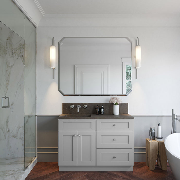 48" Vanity Drawer Base Cabinet + Double Door Vanity Cabinet + Toe Kick