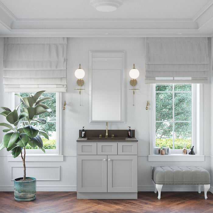 36" Double Door Vanity Sink Base Cabinet + Toe Kick