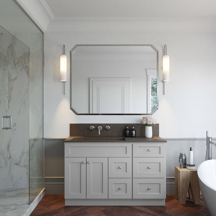 54" Double Door Vanity Combo Cabinet With Right Drawer + Vanity Drawer Base Cabinet + Toe Kick