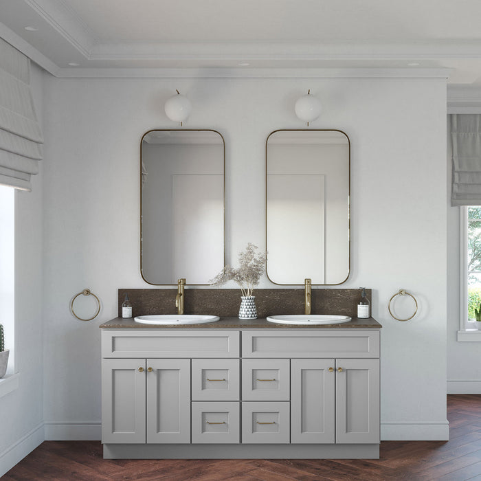 72" Single Door Vanity Combo Cabinet With Left Drawer + Double Door Vanity Combo Cabinet With Right Drawer + Toe Kick