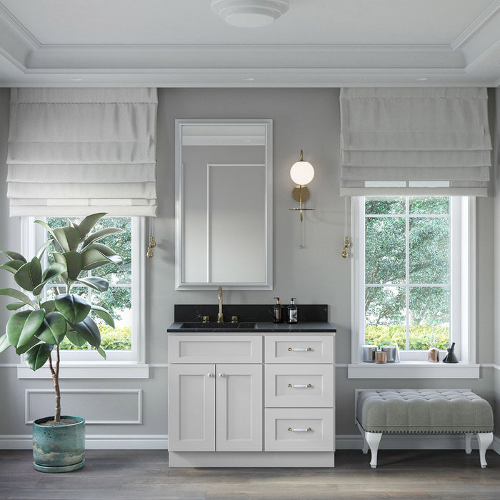 42" Vanity Drawer Base Cabinet + Double Door Vanity Cabinet + Toe Kick