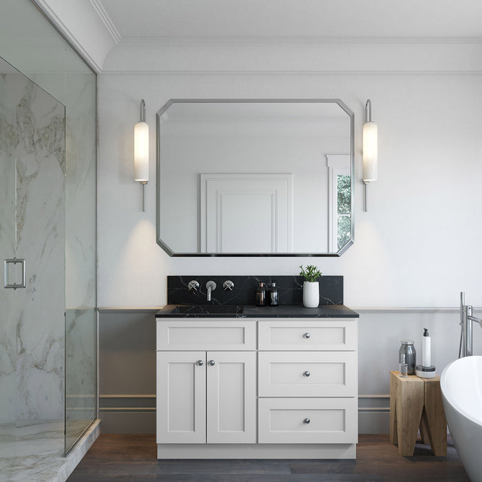 48" Vanity Drawer Base Cabinet + Double Door Vanity Cabinet + Toe Kick