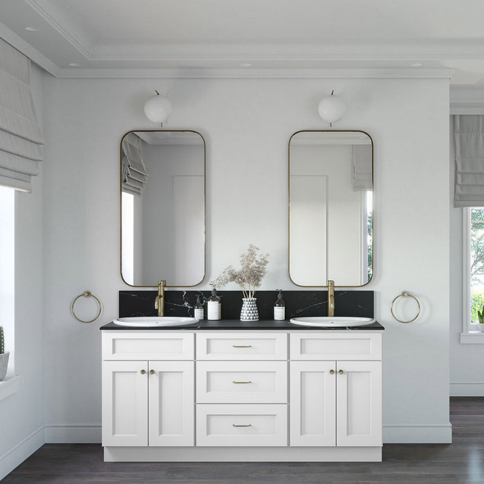 72" Vanity Drawer Base Cabinet + Double Door Vanity Cabinet (x2) + Toe Kick