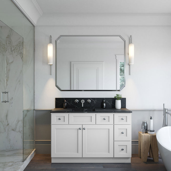 54" Double Door Vanity Sink Base Cabinet + Vanity Drawer Base Cabinet + Toe Kick