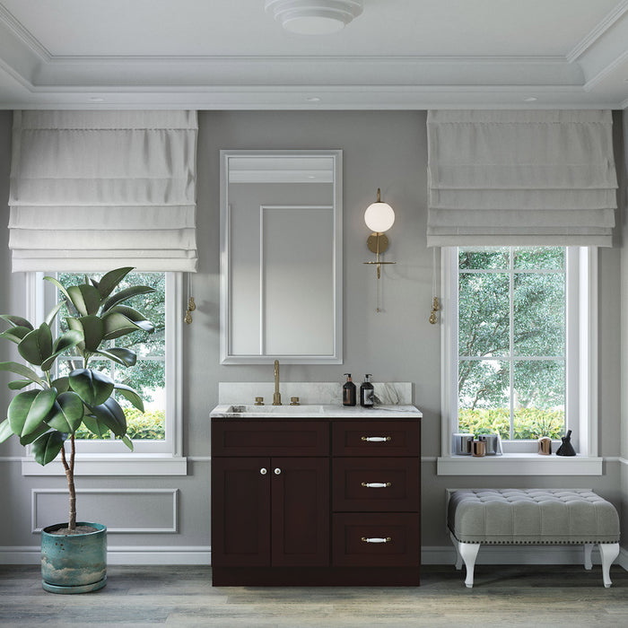42" Vanity Drawer Base Cabinet + Double Door Vanity Cabinet + Toe Kick