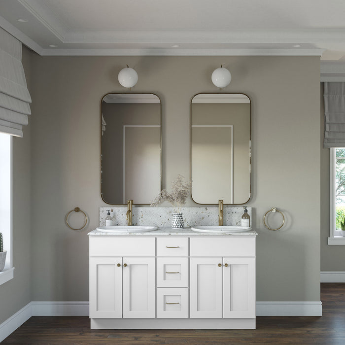 60" Vanity Drawer Base Cabinet + Double Door Vanity Cabinet (x2) + Toe Kick