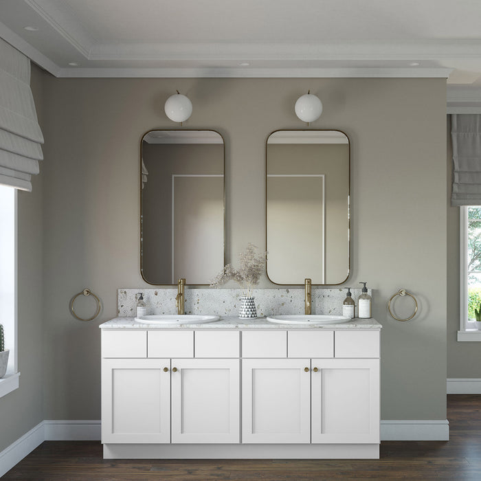72" Double Door Vanity Sink Base Cabinet (x2) + Toe Kick