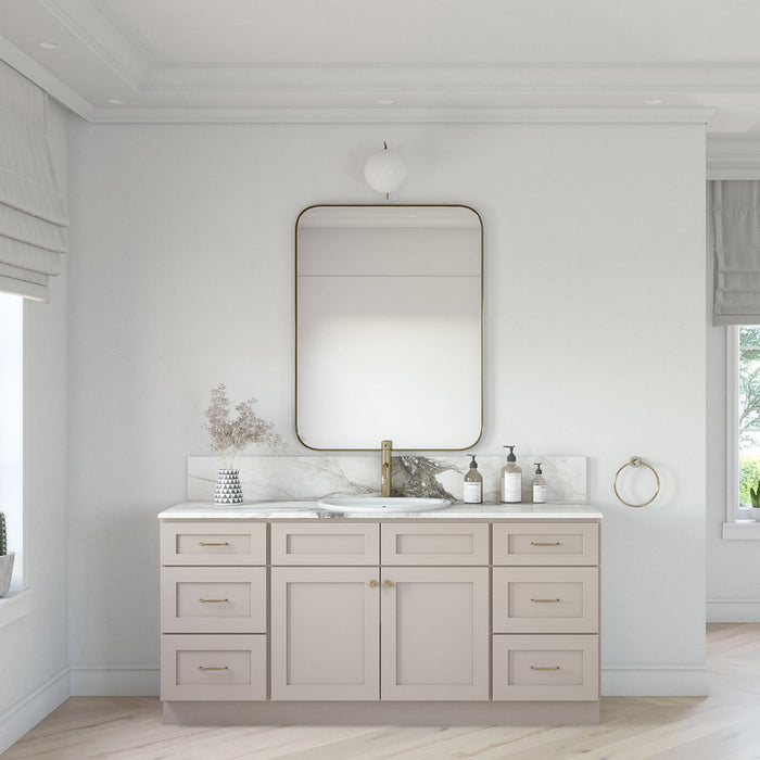 72" Vanity Drawer Base Cabinet (x2) + Double Door Vanity Cabinet + Toe Kick