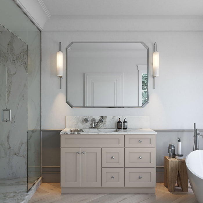 54" Double Door Vanity Combo Cabinet With Right Drawer + Vanity Drawer Base Cabinet + Toe Kick