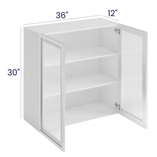 30" High Wall Cabinets - Double Glass Doors