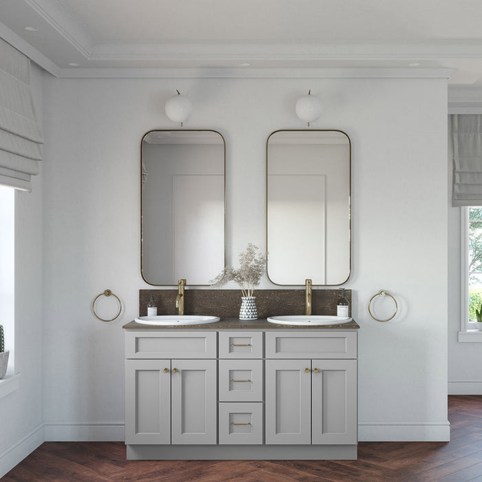 60" Vanity Drawer Base Cabinet + Double Door Vanity Cabinet (x2) + Toe Kick