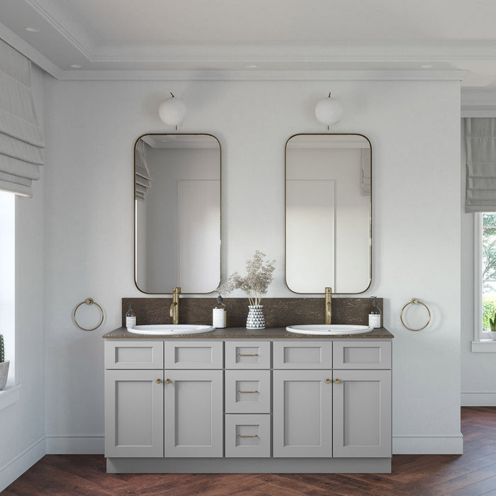72" Vanity Drawer Base Cabinet + Double Door Vanity Cabinet (x2) + Toe Kick