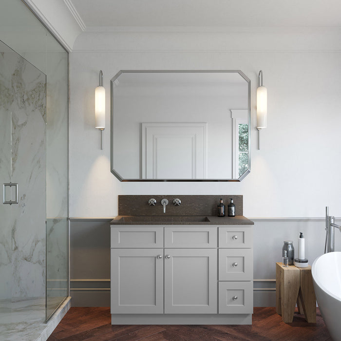 48" Vanity Drawer Base Cabinet + Double Door Vanity Cabinet + Toe Kick