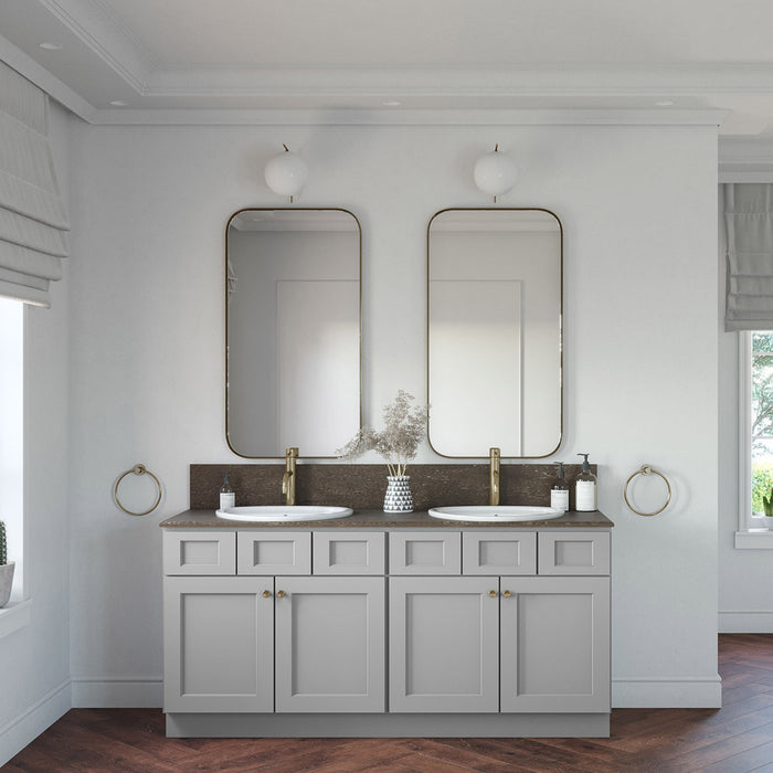 72" Double Door Vanity Sink Base Cabinet (x2) + Toe Kick
