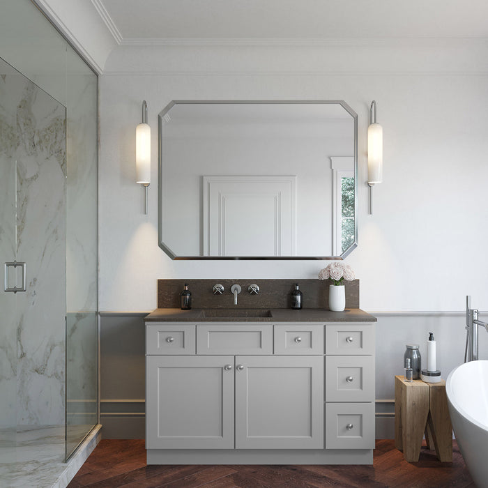 54" Double Door Vanity Sink Base Cabinet + Vanity Drawer Base Cabinet + Toe Kick