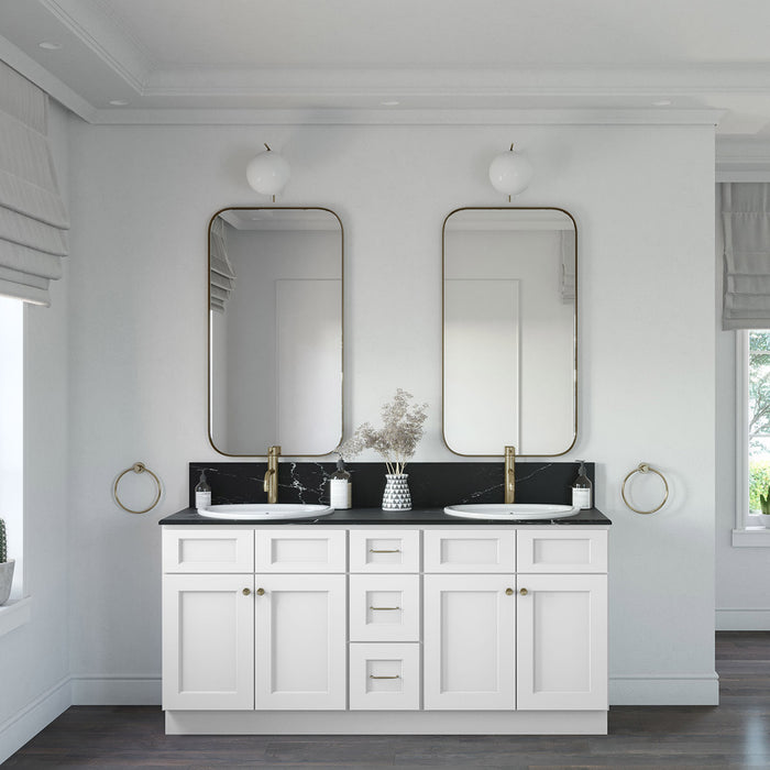 72" Vanity Drawer Base Cabinet + Double Door Vanity Cabinet (x2) + Toe Kick