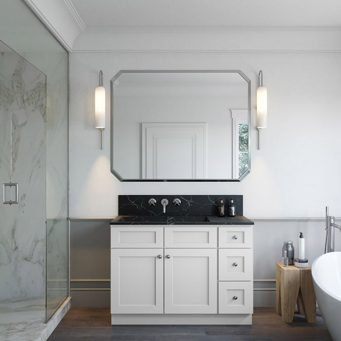 48" Vanity Drawer Base Cabinet + Double Door Vanity Cabinet + Toe Kick