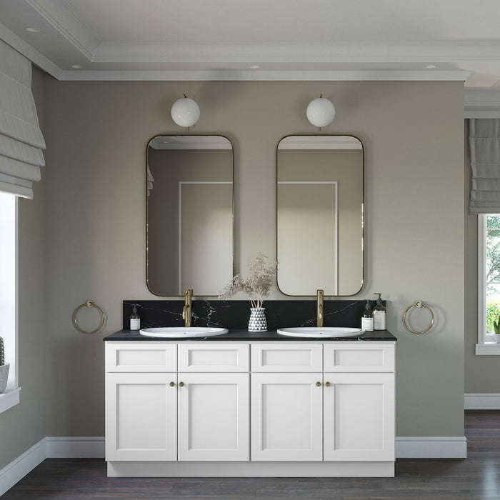 72" Double Door Vanity Cabinet (x2) + Toe Kick