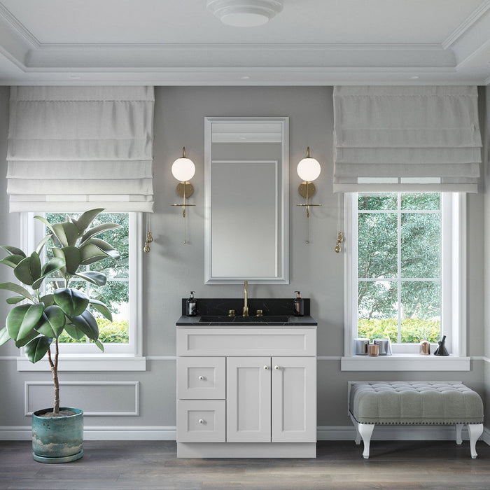 36" Double Door Vanity Combo Cabinet With Left / Right Drawer + Toe Kick