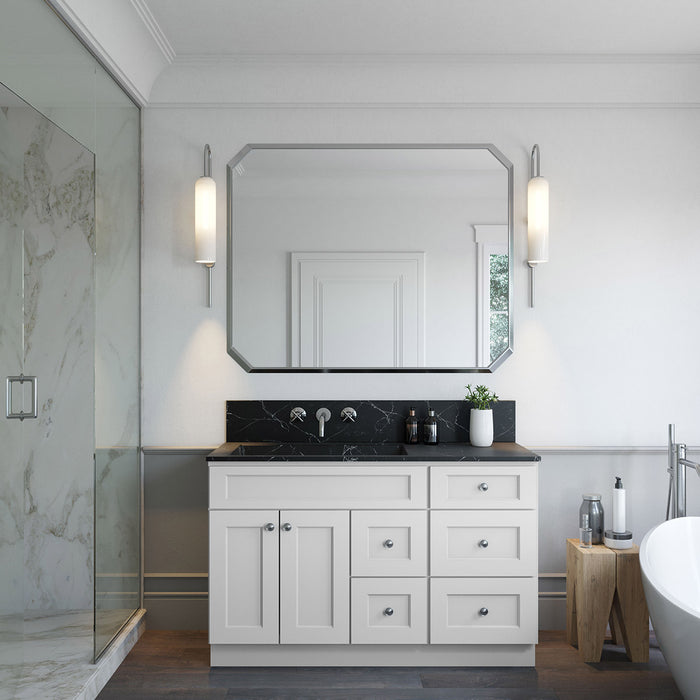 54" Double Door Vanity Combo Cabinet With Right Drawer + Vanity Drawer Base Cabinet + Toe Kick