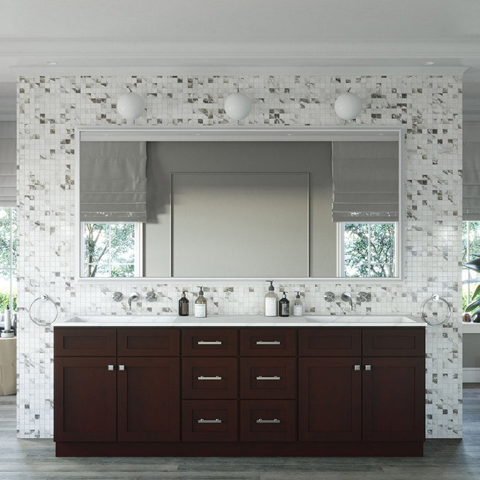 96" Vanity Drawer Base Cabinet (x2) + Double Door Vanity Cabinet (x2) + Toe Kick