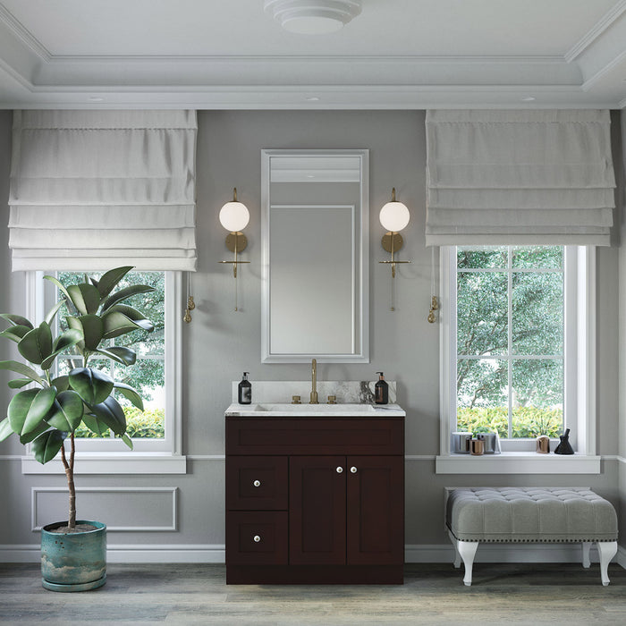 36" Single Door Vanity Combo Cabinet With Left / Right Drawer + Toe Kick