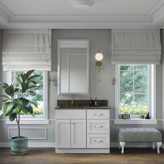 42" Vanity Drawer Base Cabinet + Double Door Vanity Cabinet + Toe Kick