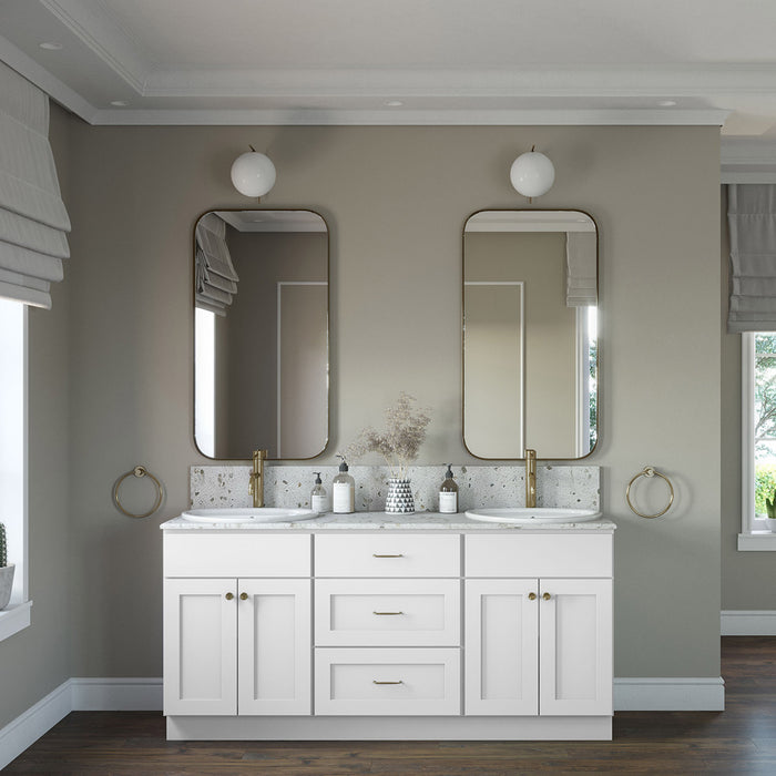 72" Vanity Drawer Base Cabinet + Double Door Vanity Cabinet (x2) + Toe Kick