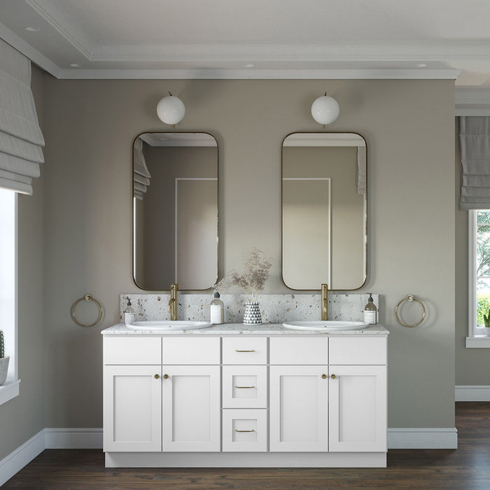 72" Vanity Drawer Base Cabinet + Double Door Vanity Cabinet (x2) + Toe Kick