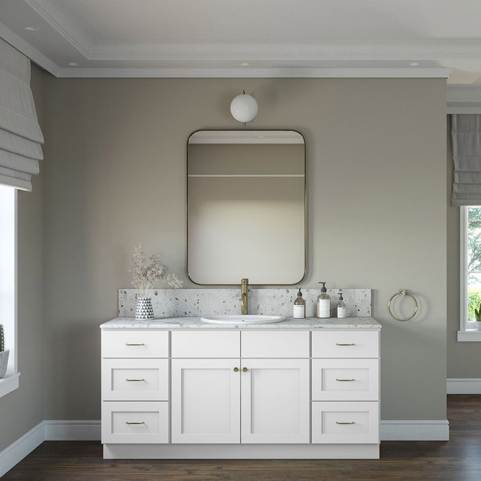 72" Vanity Drawer Base Cabinet (x2) + Double Door Vanity Cabinet + Toe Kick