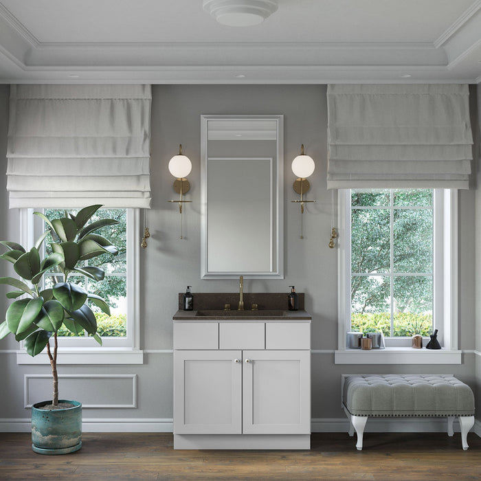 36" Double Door Vanity Sink Base Cabinet + Toe Kick