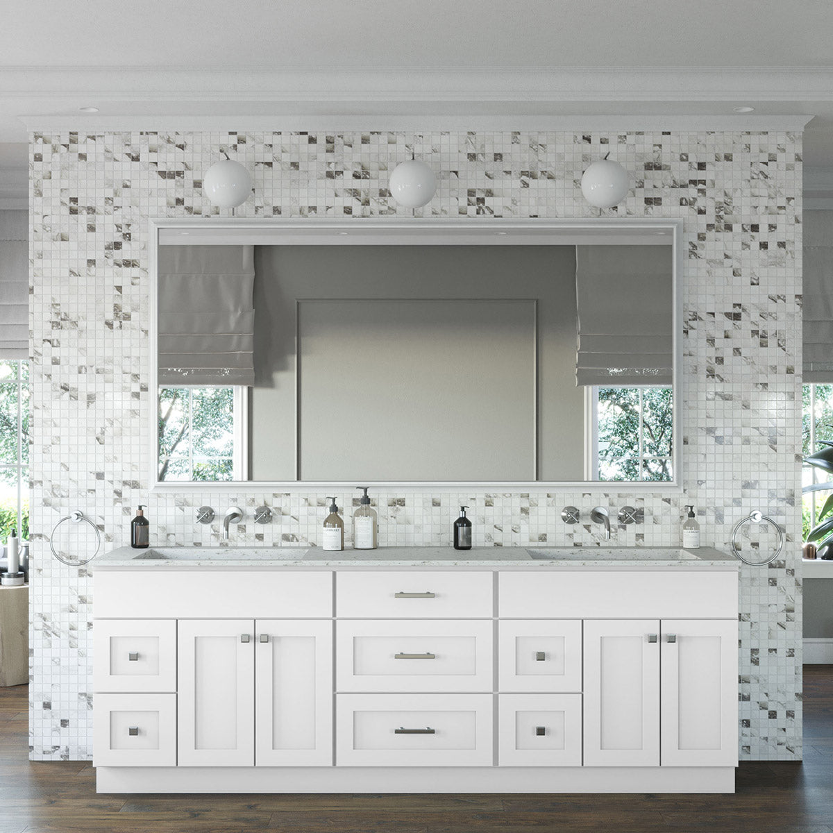 Easton White Slab Vanity