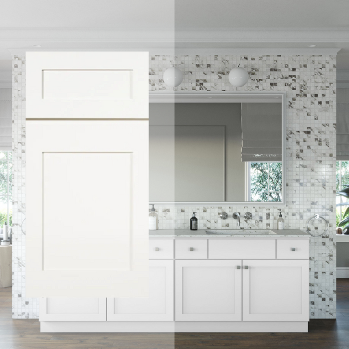 White Slab Vanity