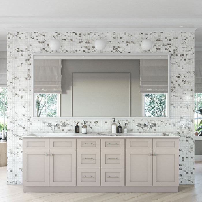96" Vanity Drawer Base Cabinet (x2) + Double Door Vanity Cabinet (x2) + Toe KickVanity Drawer Base Cabinet (x2) + Double Door Vanity Cabinet (x2) + Toe Kick