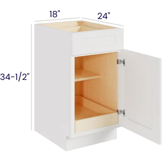 Single Door Single Drawer Bases With One Rollout (CAW)