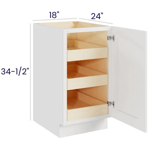 Full Height Single Door Bases With Three Rollouts (MG)