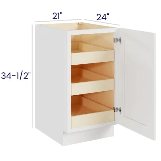 Full Height Single Door Bases With Three Rollouts (CS)