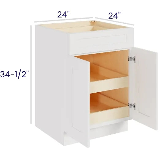 Double Door Single Drawer Bases With Two Rollouts (CAW)