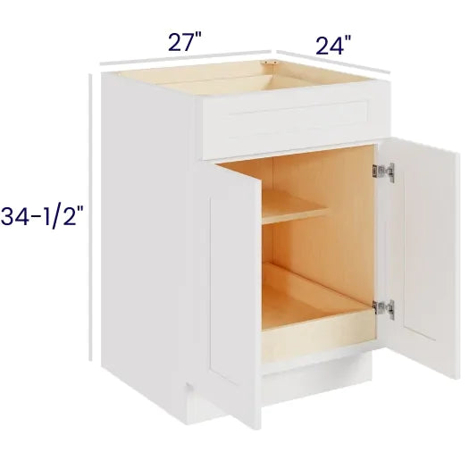 Double Door Single Drawer Bases With One Rollout (TBS)