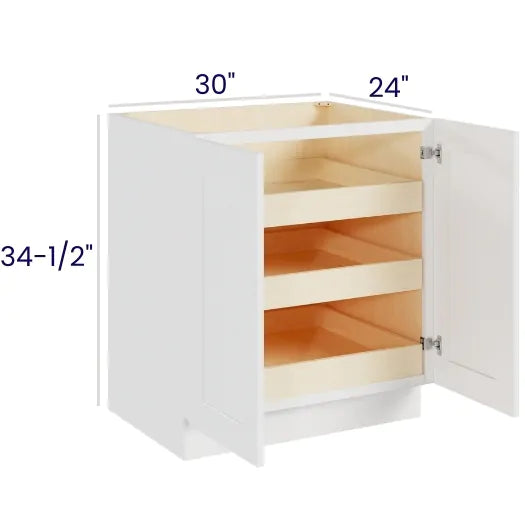 Full Height Double Door Bases With Three Rollouts (AWS)