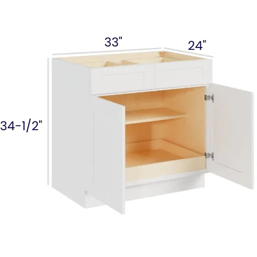 Double Door Double Drawer Bases With One Rollout