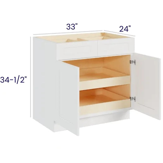 Double Door Double Drawer Bases With Two Rollouts (DS)