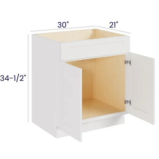 Vanity Sink Base - Double Door Single Drawer Front (MSG)