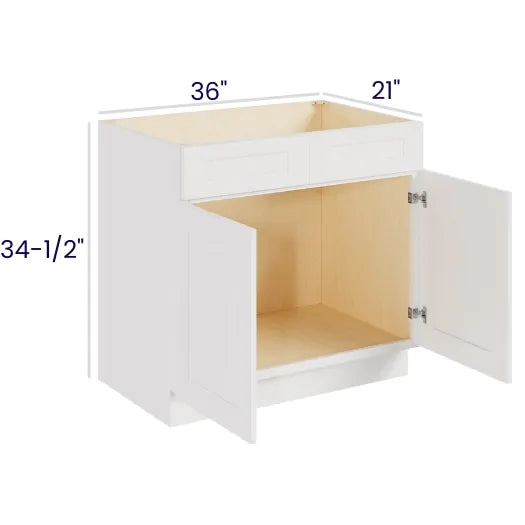 Vanity Sink Base - Double Door Double Drawer Front (CAW)