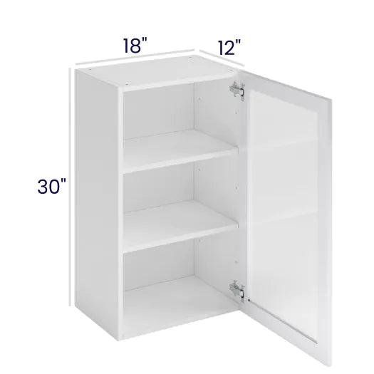 30" High Wall Cabinets - Single Glass Door