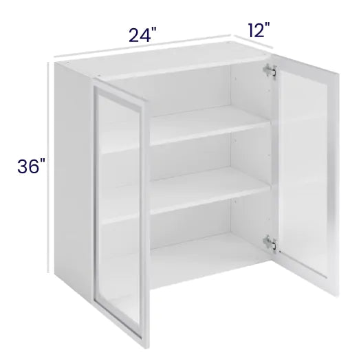 36" High Wall Cabinets - Double Glass Doors