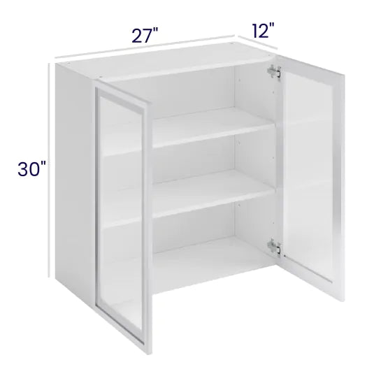 30" High Wall Cabinets - Double Glass Doors